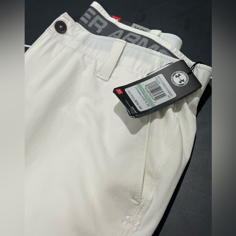 Under Armour Men’s White Straight Fit Golf Pants 34/30 NWT